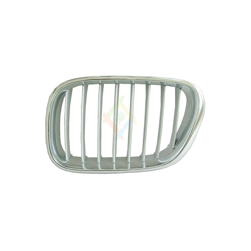 GRILLE GAUCHE AVEC CADRE CHROME/LAMELLES GRIS ARGENT