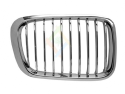 GRILLE DROITE AVEC BORD ET LAMELLES CHROMÉS