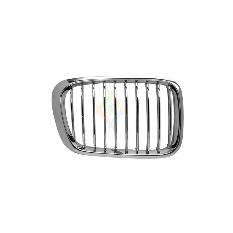 GRILLE DROITE AVEC BORD ET LAMELLES CHROMÉS