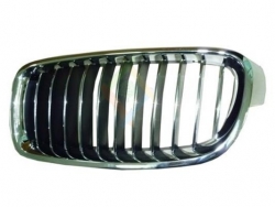 GRILLE AVANT GAUCHE CADRE CHROME/CHROME/LAMES NOIRES