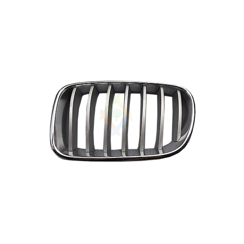 GRILLE AVANT GAUCHE AVEC BORD CHROME/LAMELLES GRIS TITAN