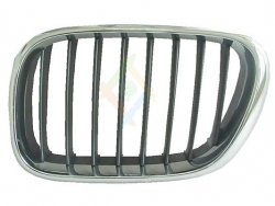 GRILLE GAUCHE AVEC CADRE CHROME/LAMELLES NOIRES