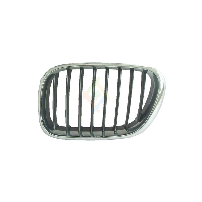 GRILLE GAUCHE AVEC CADRE CHROME/LAMELLES NOIRES