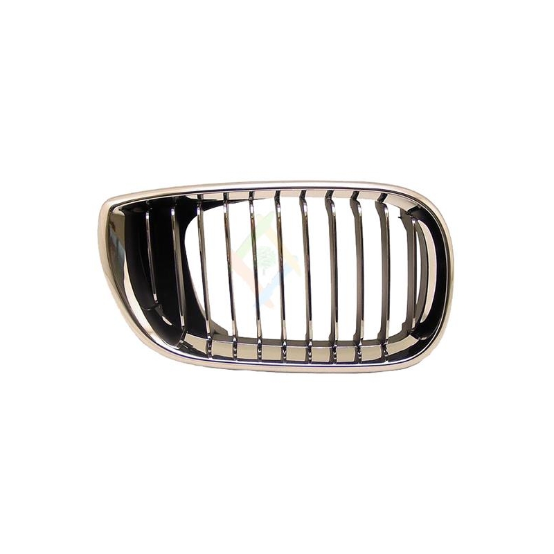 GRILLE DROITE AVEC CADRE CHROME/LAMES CHROME/NOIRES