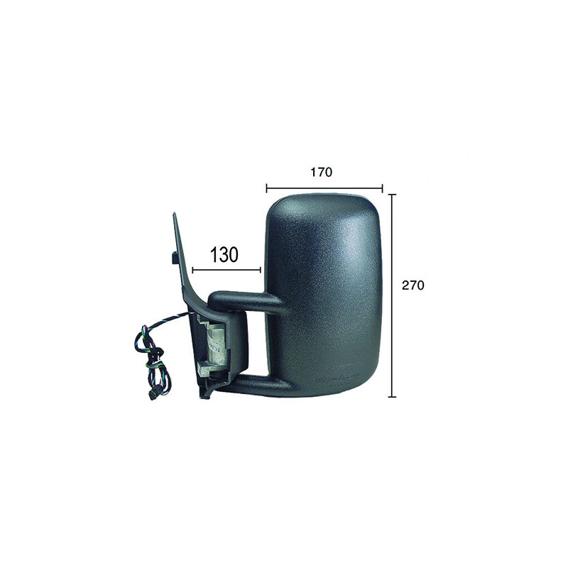 RETROVISEUR GAUCHE ELECTRIQUE/THERMIQUE/CONVEXE 5 BROCHES