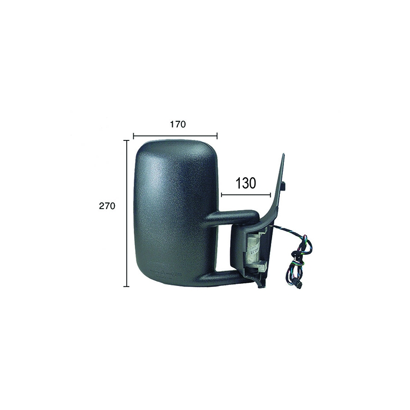 MIROIR DROIT ELECTRIQUE, CHAUFFANT, CONVEXE 5 BROCHES