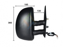 MIROIR DROIT AVEC ANGLE MORT, ÉLECTRIQUE, CONVEXE, CHAUFFANT, BRAS LO