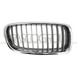 GRILLE DROITE PEINTE GRIS ARGENT AVEC GARNITURE CHROMÉE MOD.MODERN LI